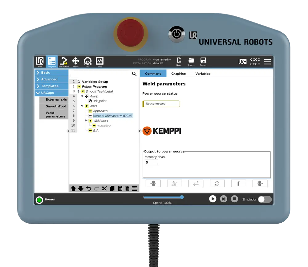 Kemppi power source node screenshot